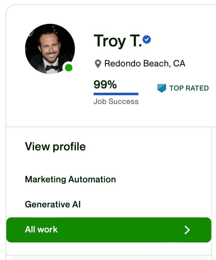Troy Tessalone | Automation Ace - Upwork Top Rated